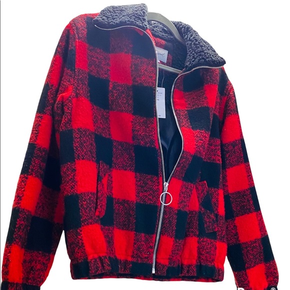 Brand New Sherpa Plaid Jacket Size XS - Picture 2 of 7